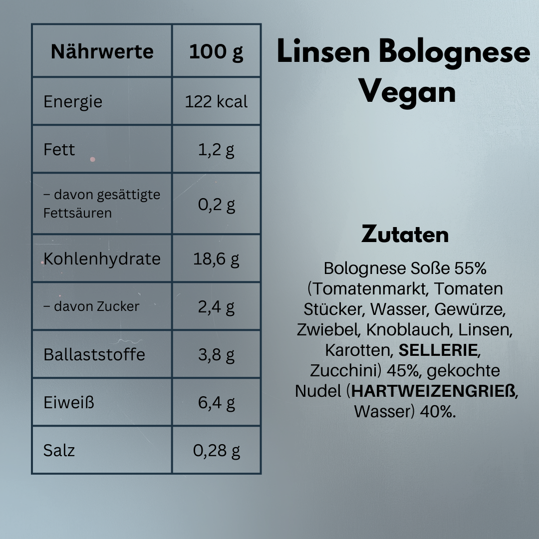 Healthy Linsen Bolognese mit Gemüse & Nudeln